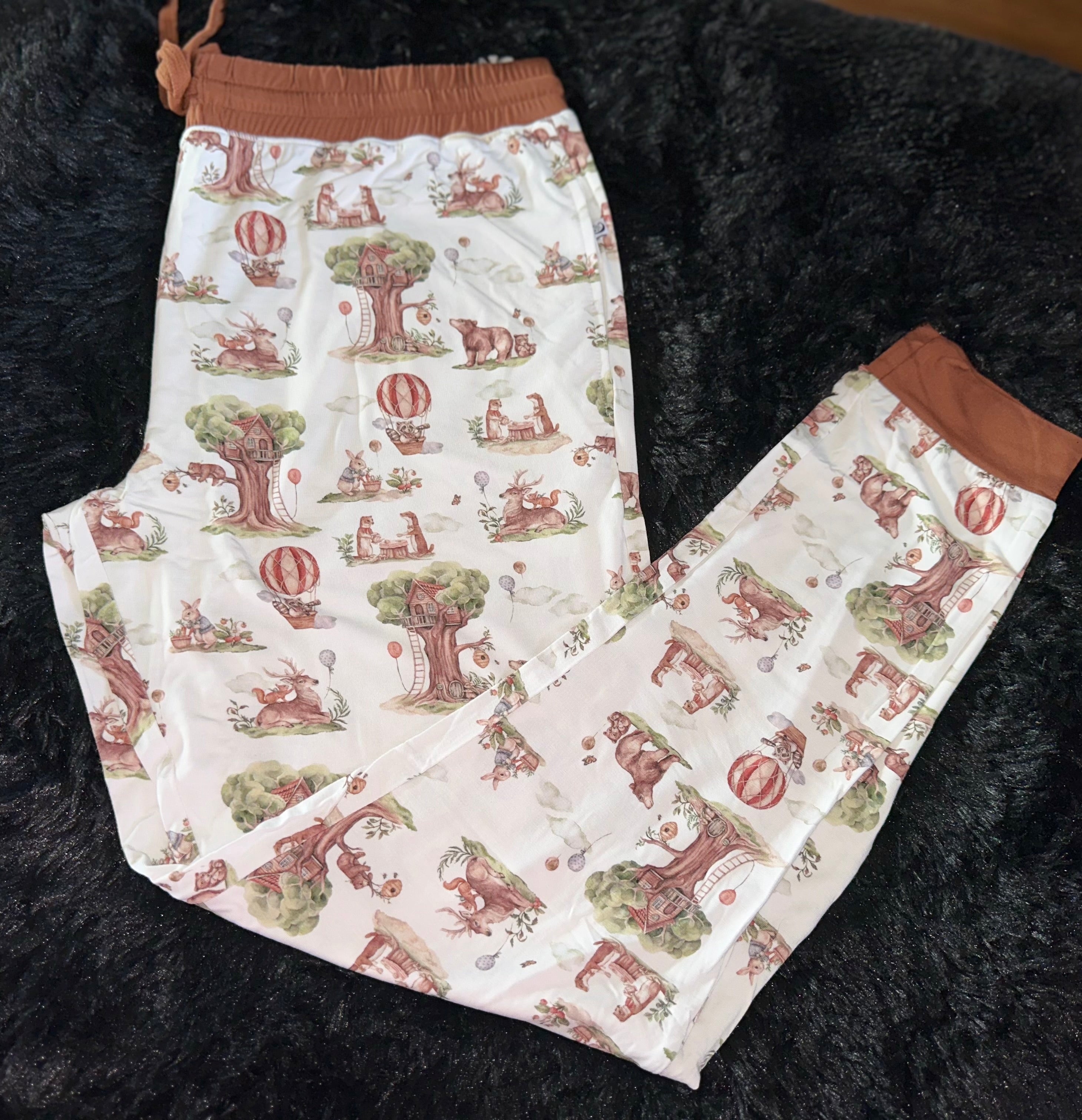 Adult Bamboo Joggers Enchanted Forest Friends
