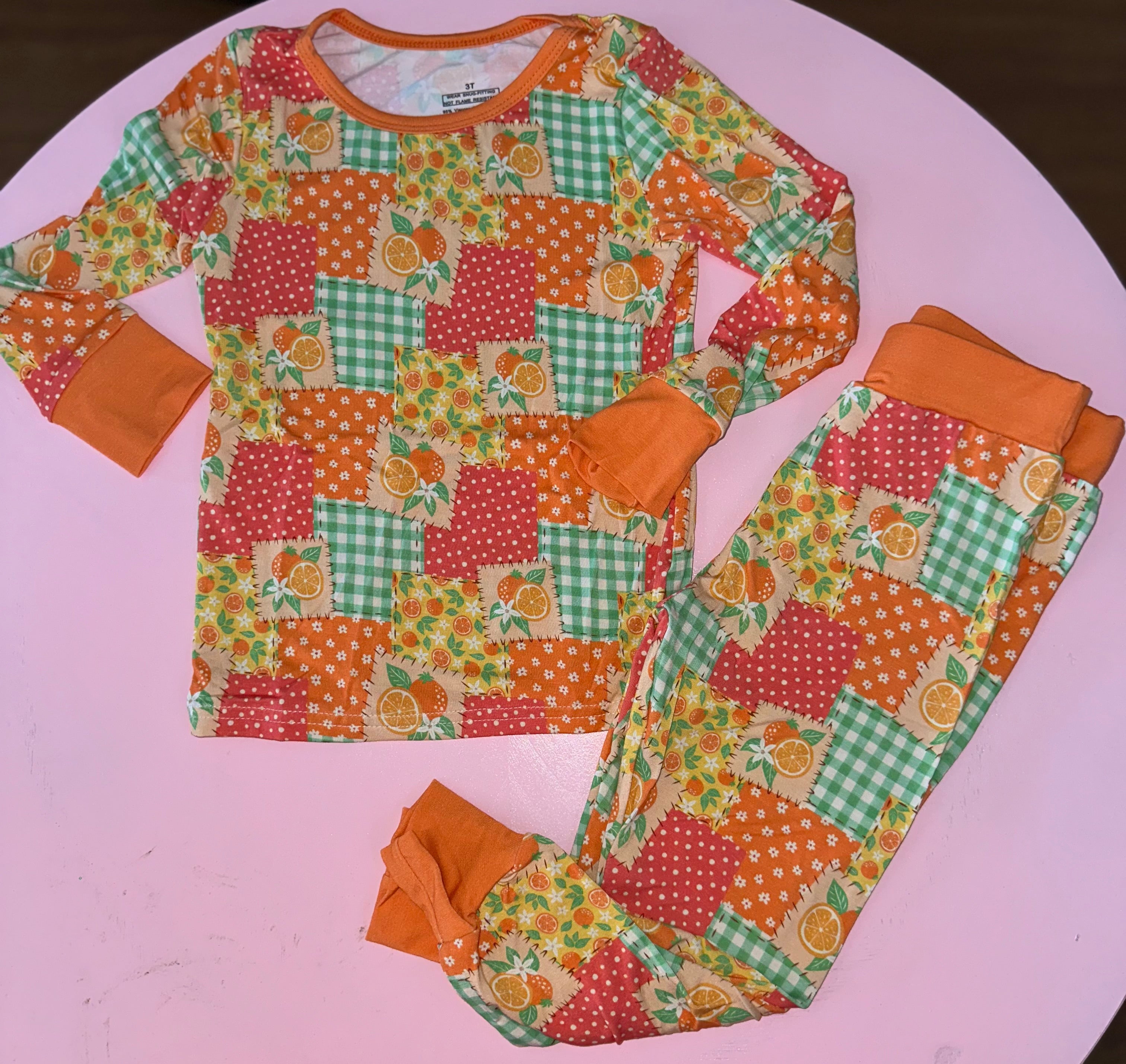Orange Patchwork Bamboo