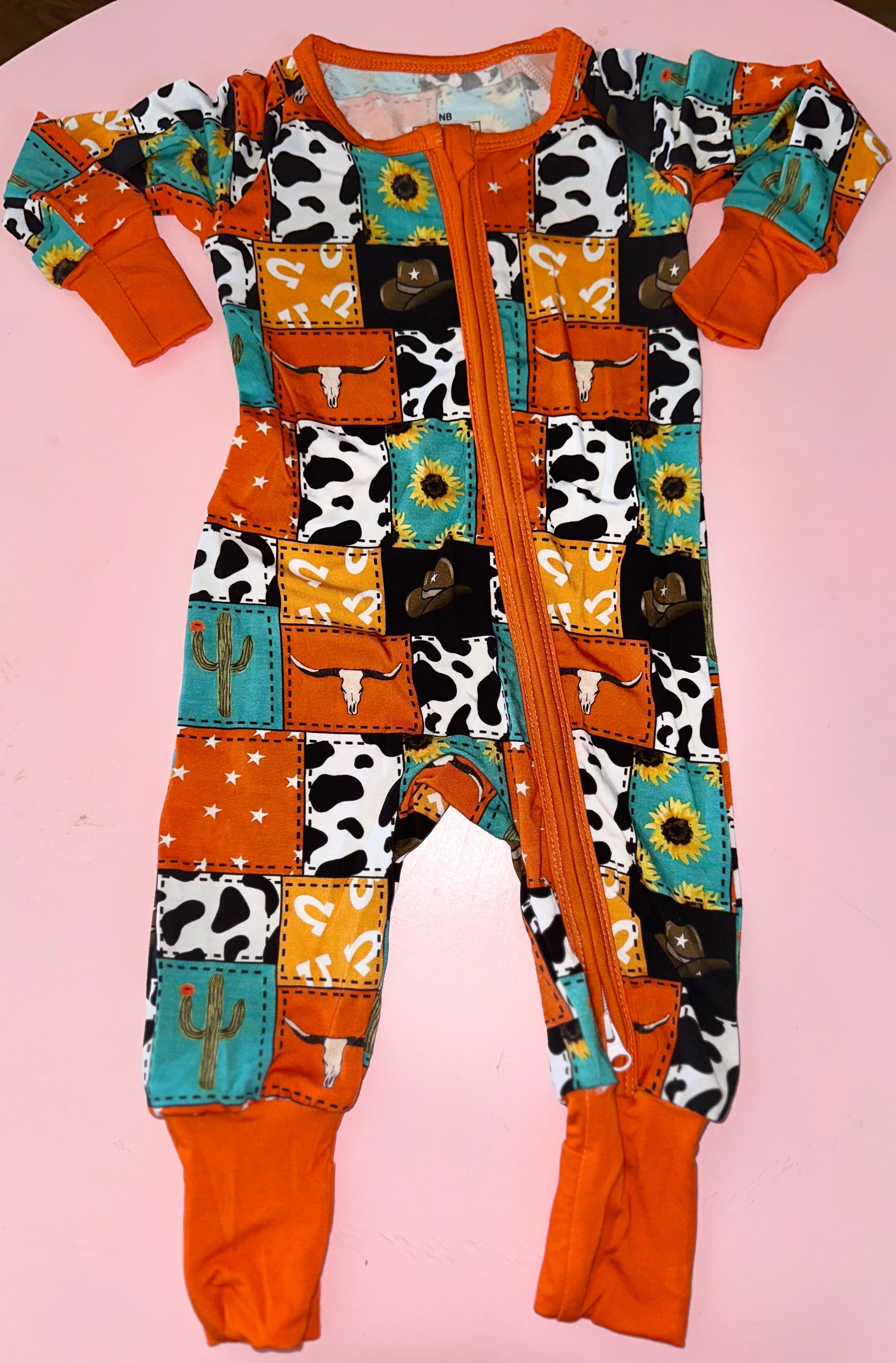 Orange Western Print