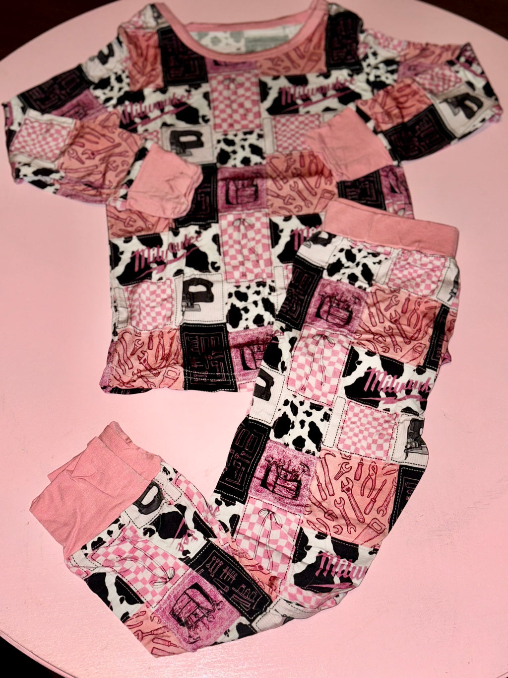 Cowgirl Construction 2Pc Bamboo Set