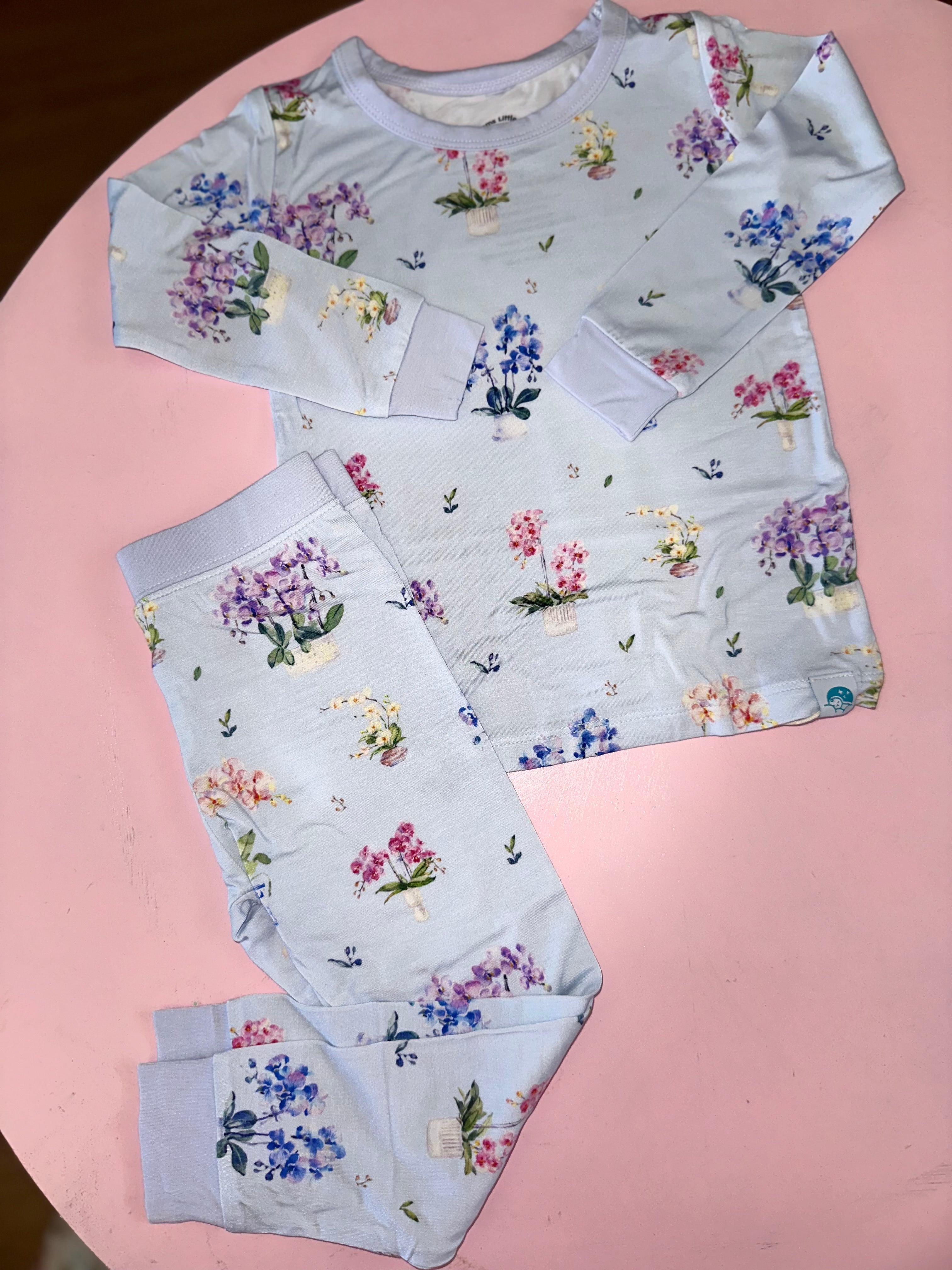 2 Pc Set Light Purple Flower Bamboo