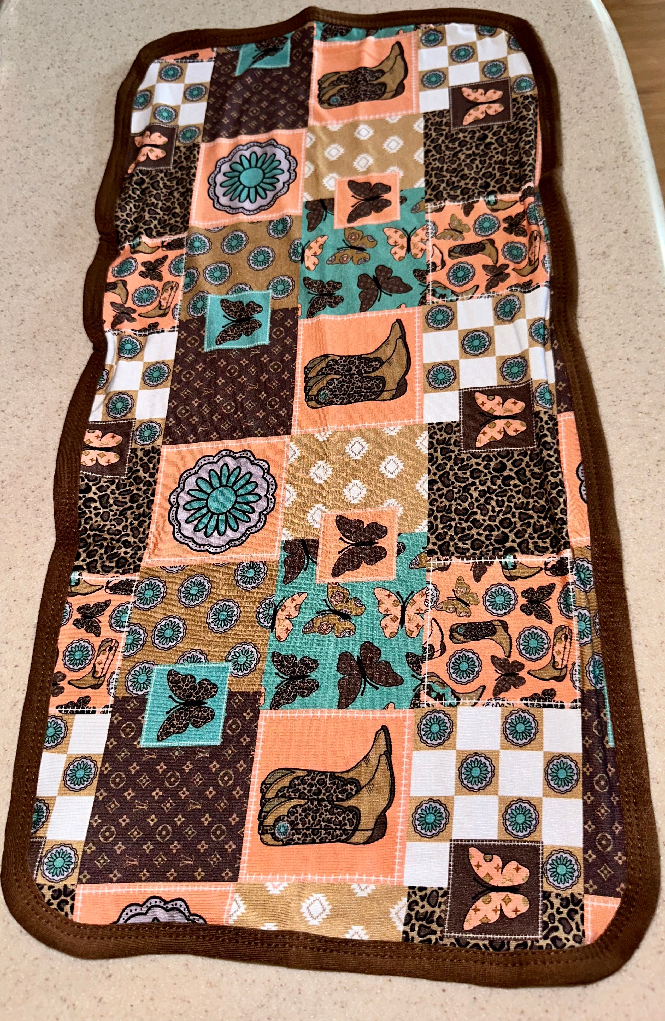 Saddle Up Patchwork Burp Cloth